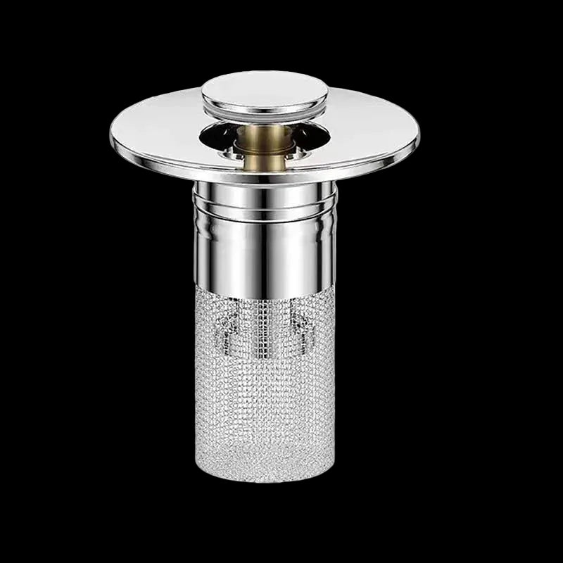 Bathroom Sink Hair Catcher – Pop-Up Drain Filter Stopper (2-Pack, Stainless Steel)