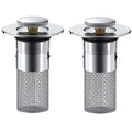Bathroom Sink Hair Catcher – Pop-Up Drain Filter Stopper (2-Pack, Stainless Steel)