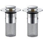Bathroom Sink Hair Catcher – Pop-Up Drain Filter Stopper (2-Pack, Stainless Steel)