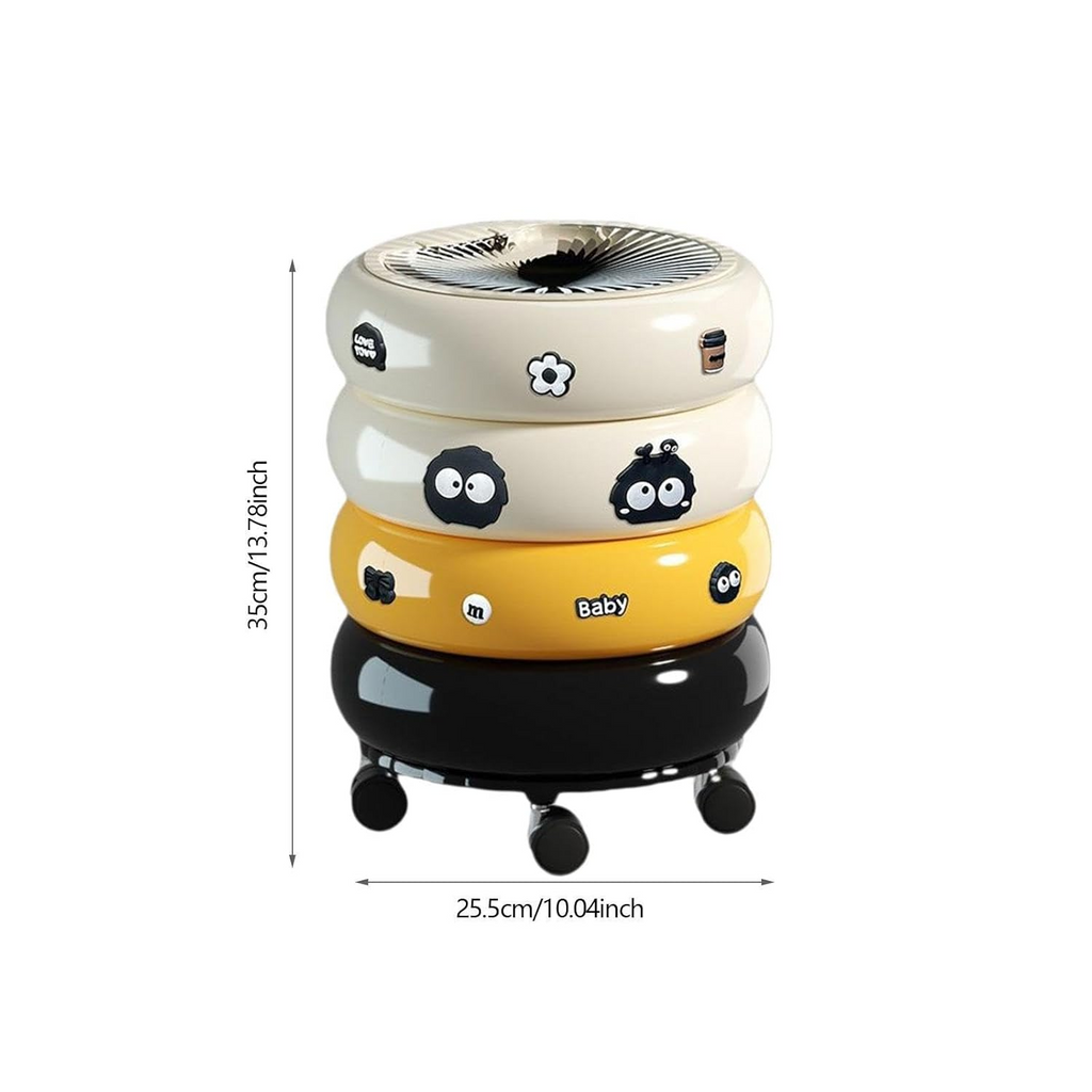 Trash Can Wheeled Dustbin with Lid Waste Bin
